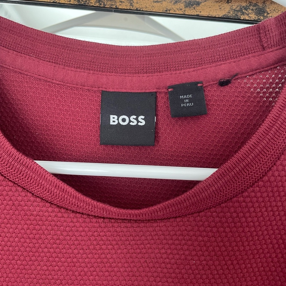 BOSS Men's Burgundy T-Shirt - Picture 3 of 3